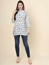 White Cotton Printed Tunic